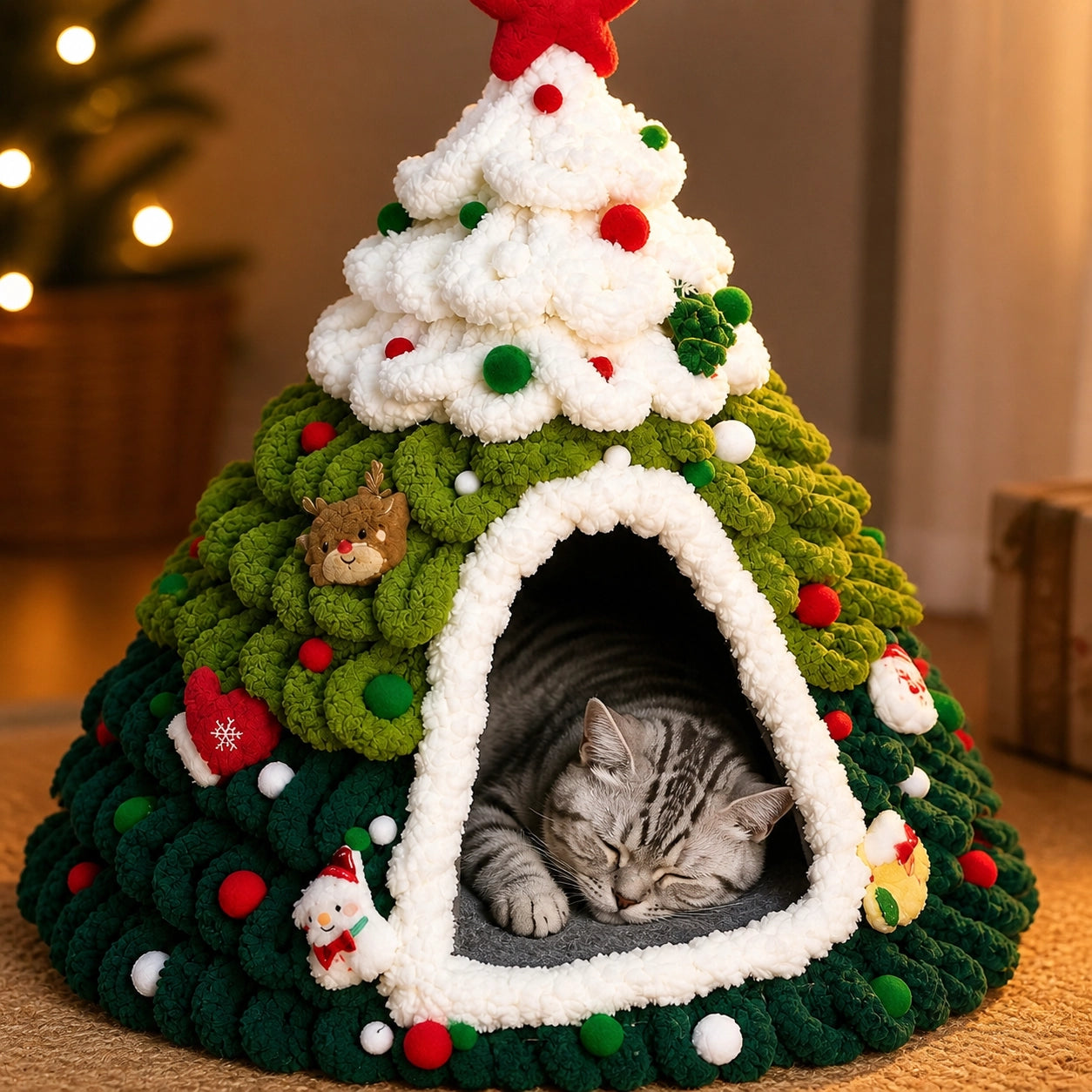 The enclosed shape helps reduce distractions while cats rest.
